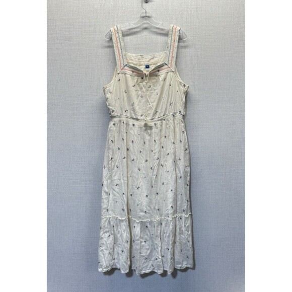 Old Navy Dainty Floral Cute Peasant Tiered Sleeveless Pockets Maxi Dress X-Large - Picture 2 of 10